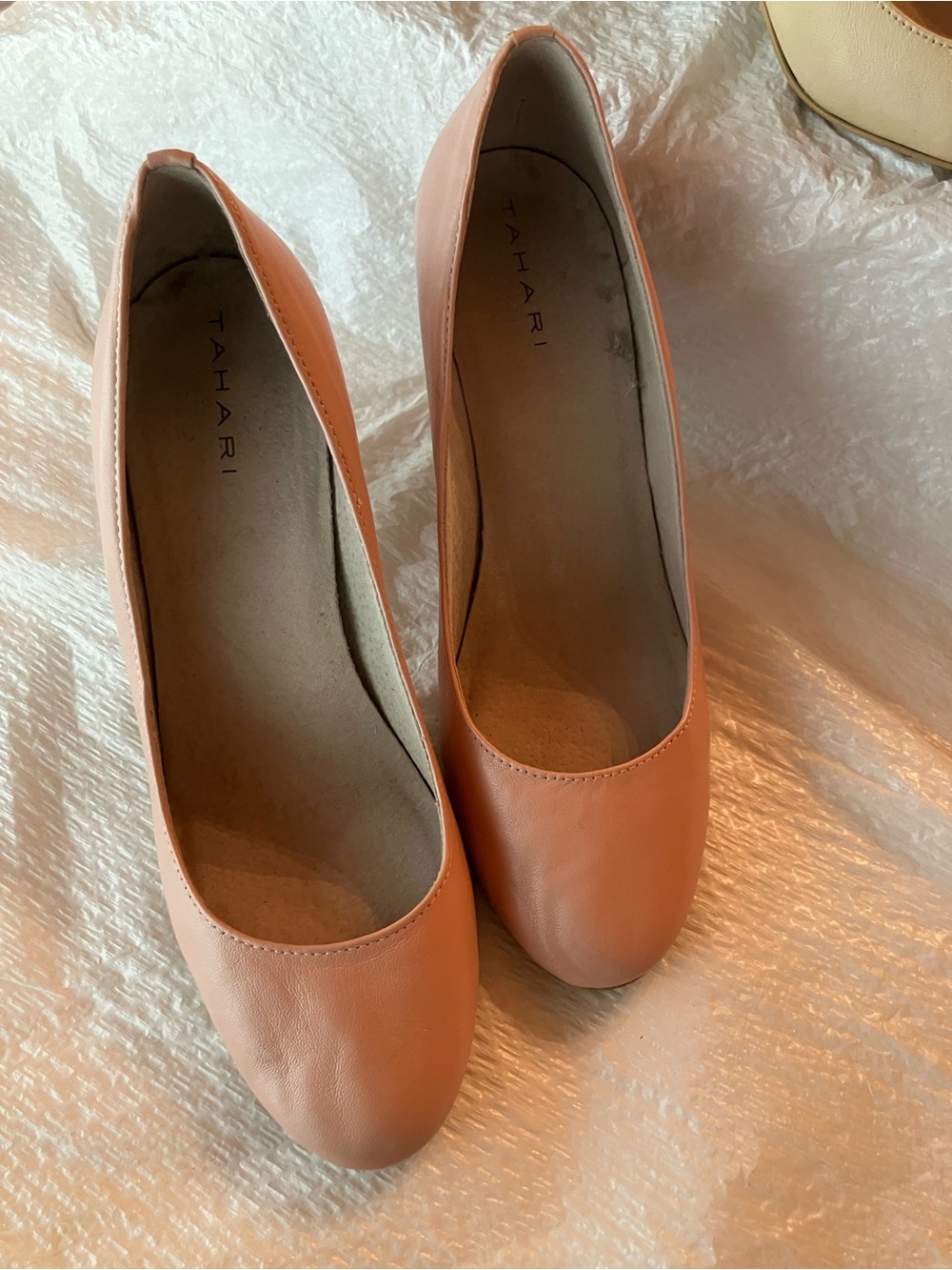 Tahari Women’s Peach Leather Heels